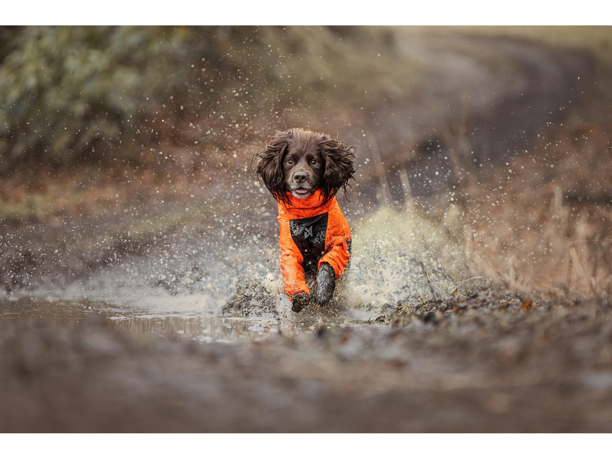 Non-stop dogwear Fjord overall raincoat regndress – Oransje/svart