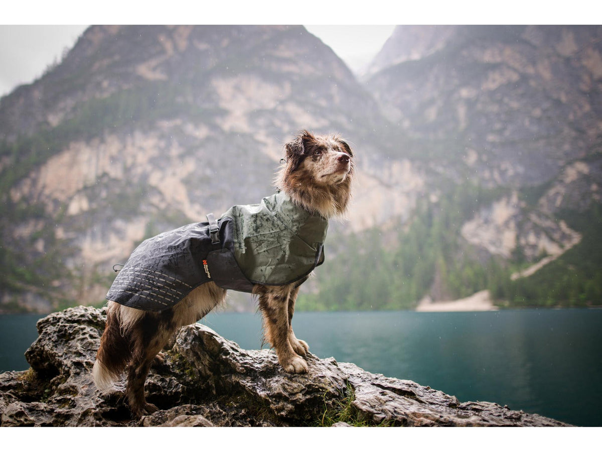 Non-stop dogwear Fjord raincoat regndekke – Grønn/grå