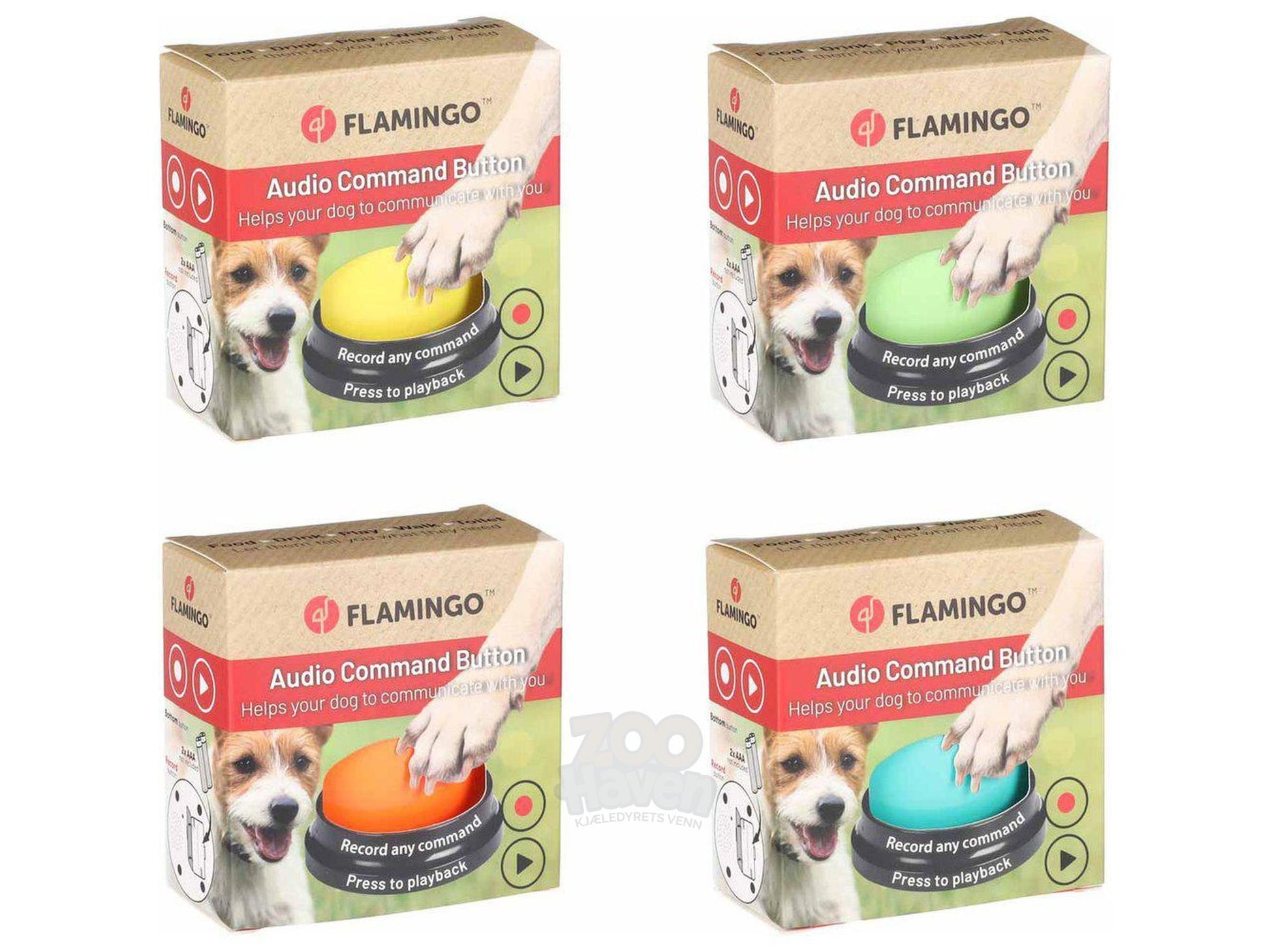 Flamingo HS Karao innspillbar lydknapp til hund 8,8 cm