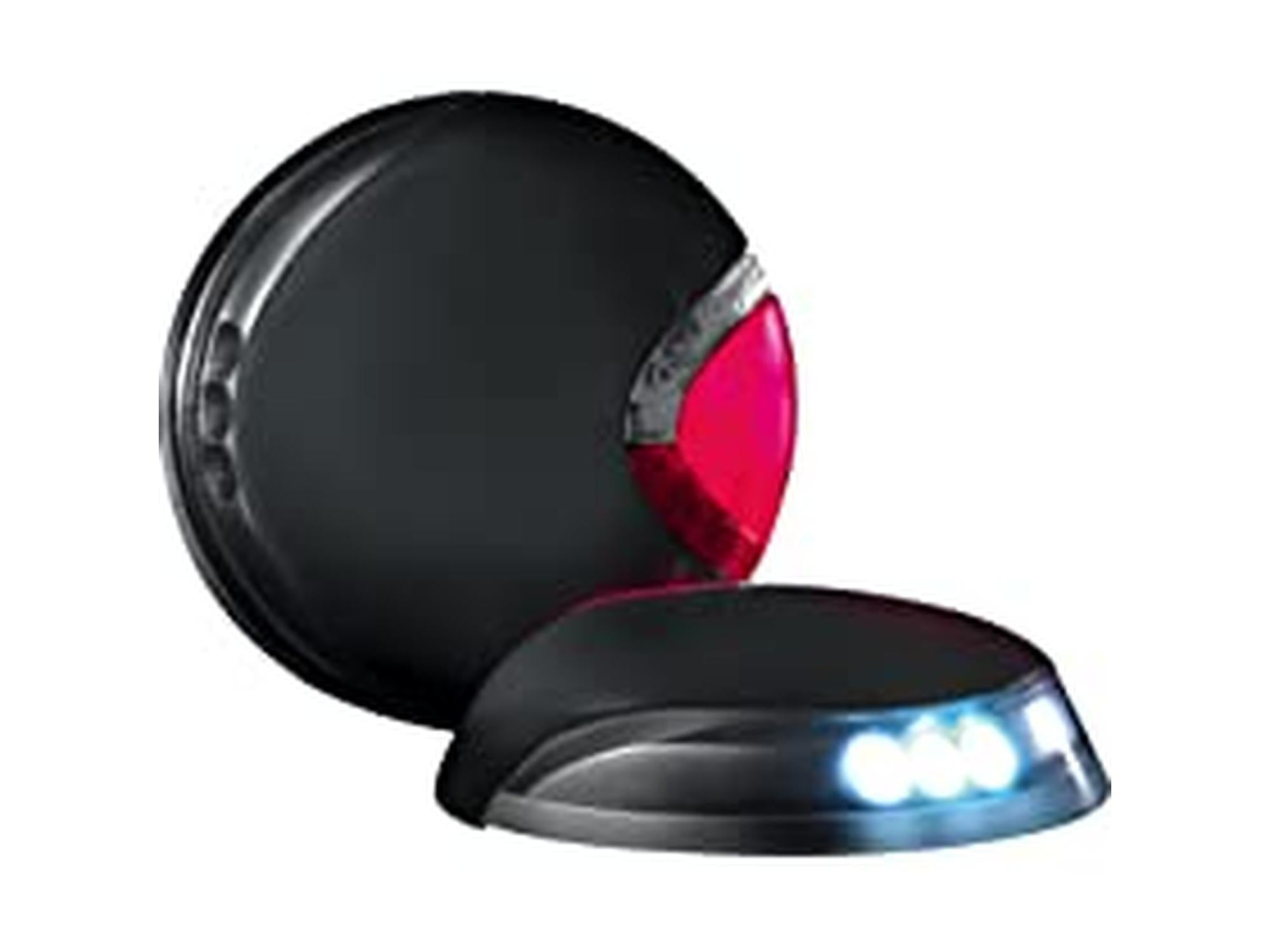 Svart Flexi Vario LED-lys med rød baklykt og hvit frontlykt for hundebånd.