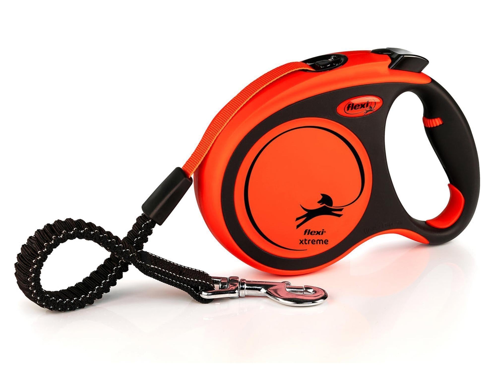 Flexi Xtreme Tape Sort-Orange ekstra sterk uttrekkbar hundebånd