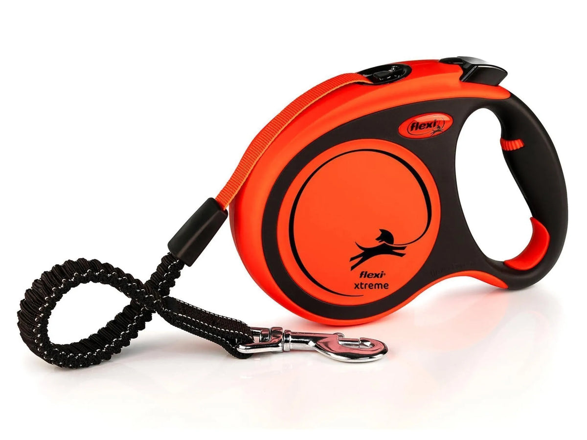 Flexi Xtreme Tape Sort-Orange ekstra sterk uttrekkbar hundebånd