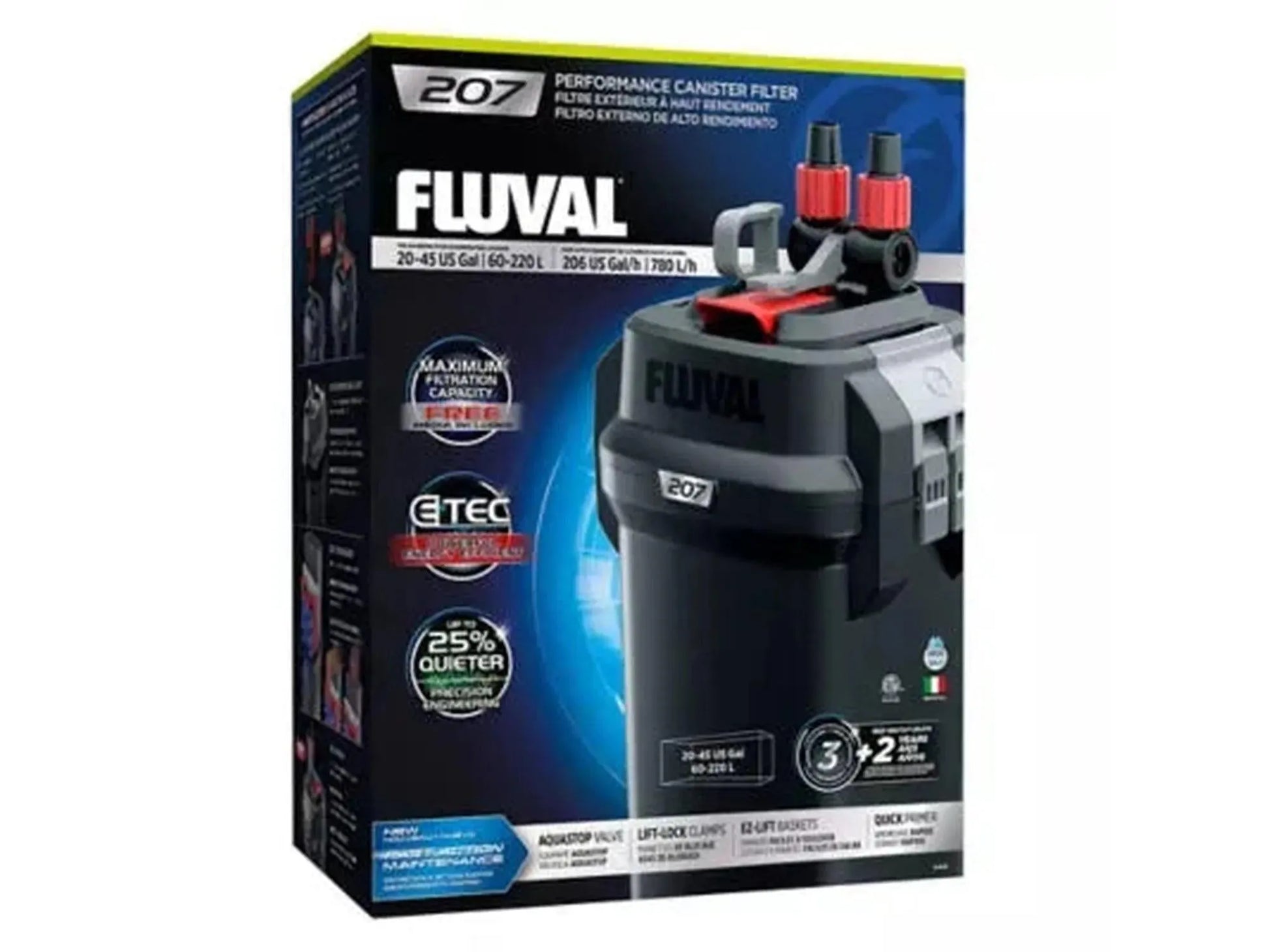 Fluval 207 Ekstern Akvariesylinder Filter 780 L/t for Akvarium 60-220 Liter