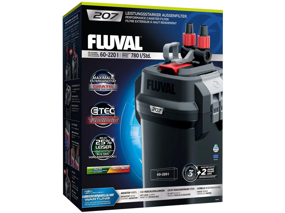 Fluval 207 Ekstern Akvariesylinder Filter 780 L/t for Akvarium 60-220 Liter