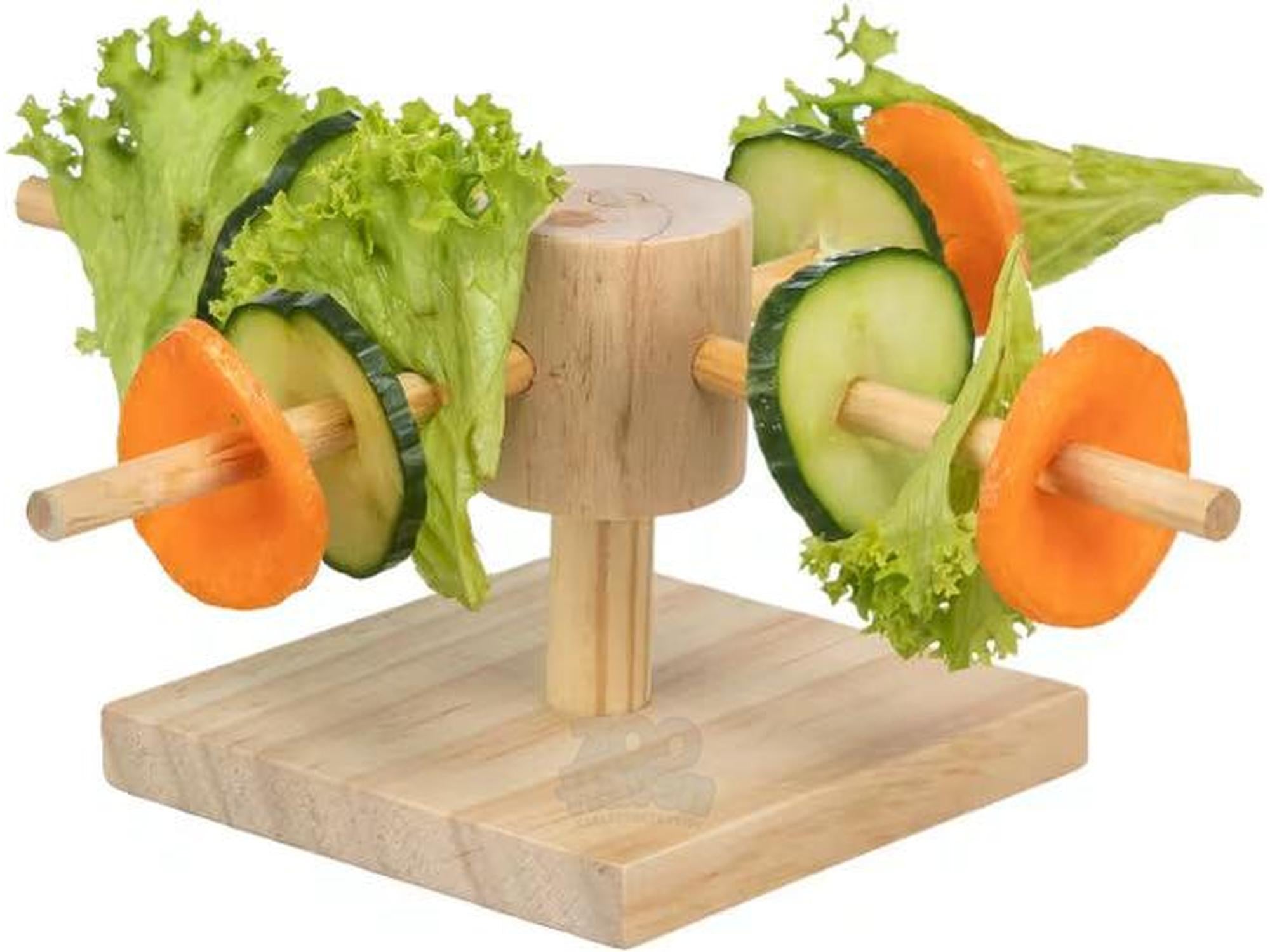Fôrkarusell/Stativ til Gnager 22x8x22cm – Grønnsaksholder i tre