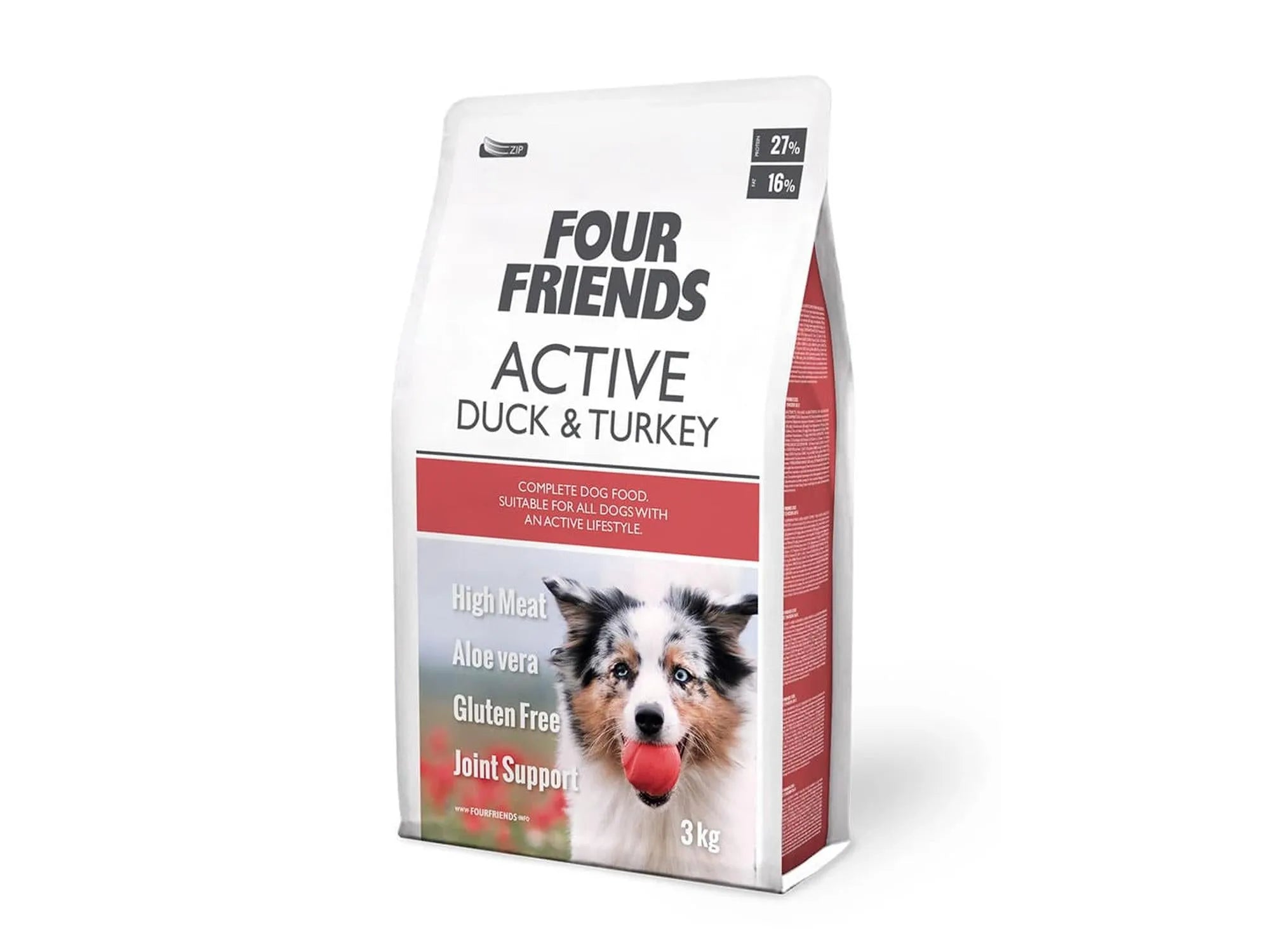 Four Friends Active Duck & Turkey – tørrfôr til aktiv hund 3 kg