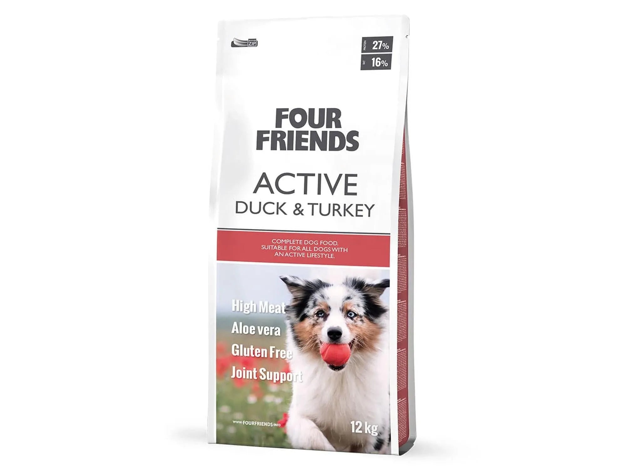 Four Friends Active Duck & Turkey – tørrfôr til aktiv hund 12 kg