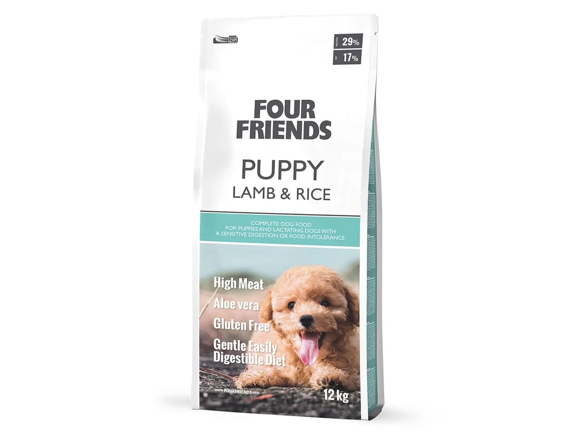 Four Friends Puppy Lamb & Rice – valpefôr med lam og ris 12 kg