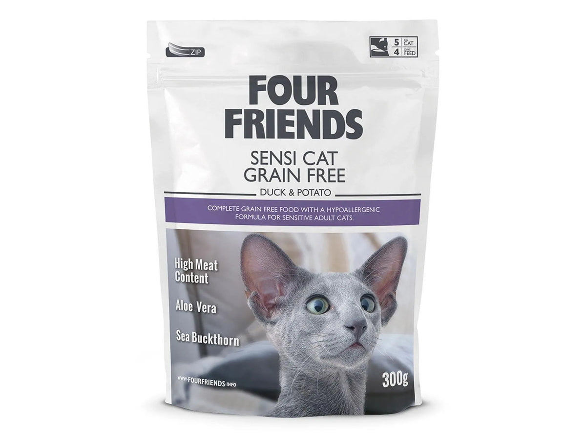 Four Friends Sensi Cat Grain Free – kornfritt tørrfôr til sensitiv katt med and 300 g