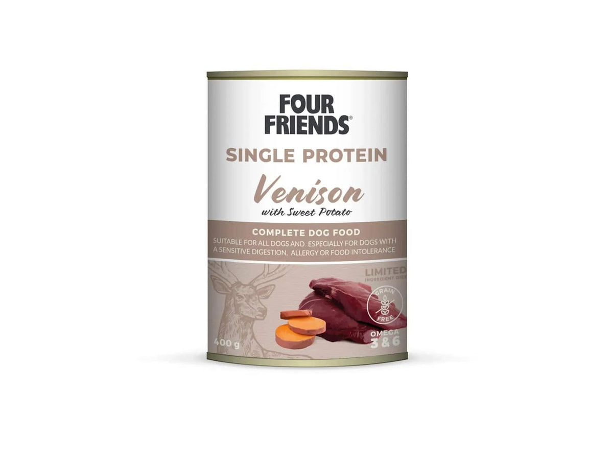 Four Friends Single Protein Venison & Sweet Potato – våtfôr til hund 400 g