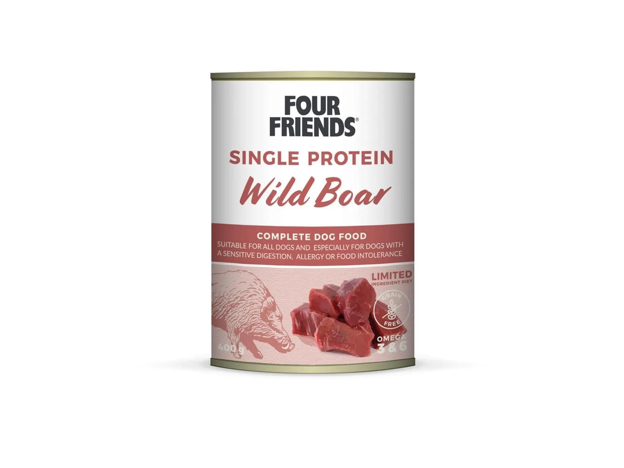 Four Friends Single Protein Wild Boar – våtfôr til hund 400 g