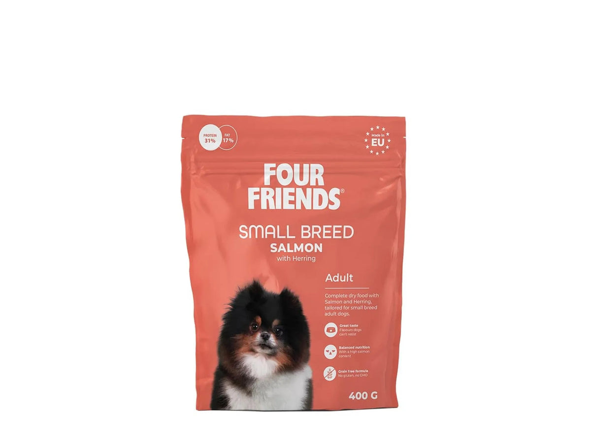 Four Friends Small Breed Salmon – kornfritt tørrfôr med laks til små hunder 400 g