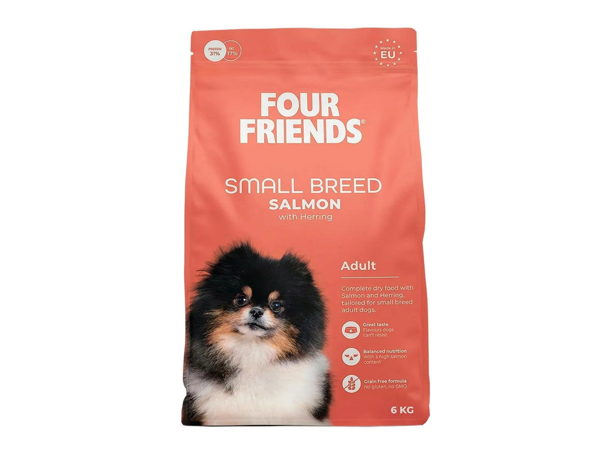 Four Friends Small Breed Salmon – kornfritt tørrfôr med laks til små hunder 6 kg