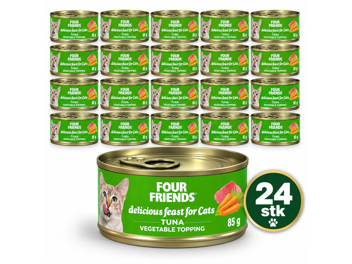 Four Friends Tuna & Vegetables 24-pakk – våtfôr til katt med tunfisk og grønnsaker 24 × 85 g