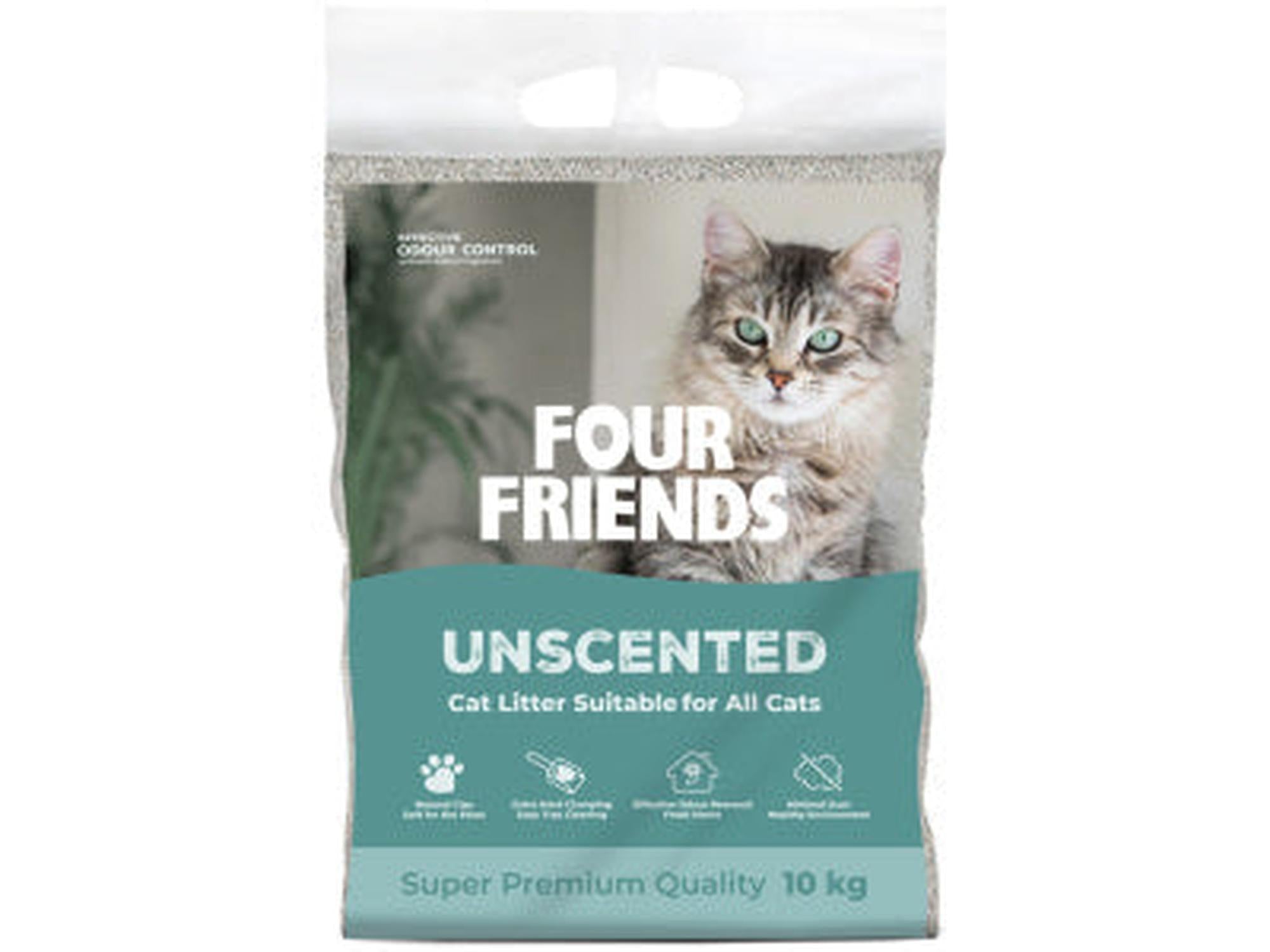 FourFriends Cat Litter Unscented 10 kg duftfri kattesand