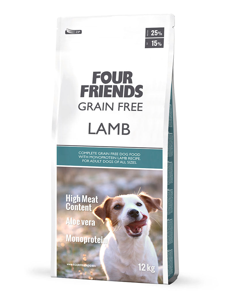 Four Friends Grain Free Lamb – kornfritt tørrfôr med lam 12 kg