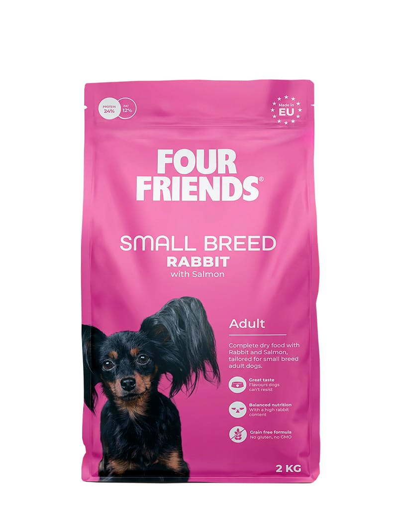 Four Friends Small Breed Rabbit – kornfritt lettfôr med kanin til små hunder 2 kg