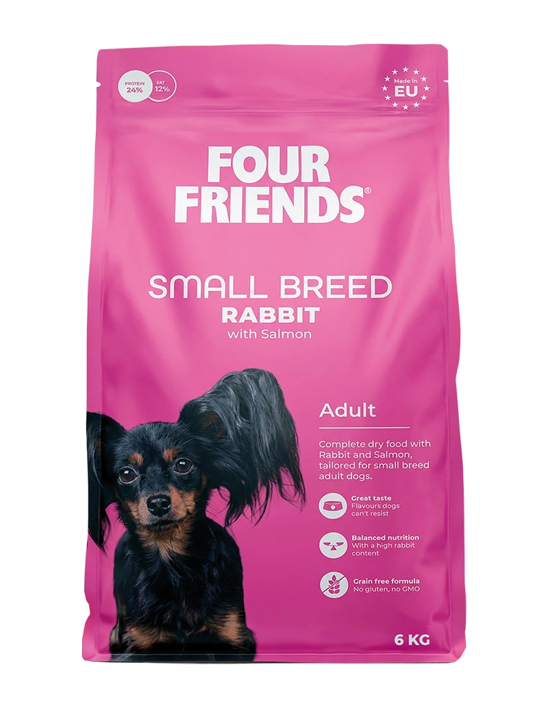Four Friends Small Breed Rabbit – kornfritt lettfôr med kanin til små hunder 6 kg