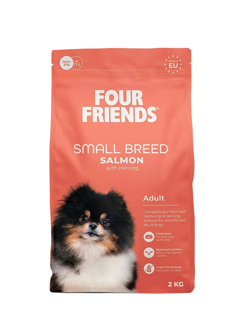 Four Friends Small Breed Salmon – kornfritt tørrfôr med laks til små hunder 2 kg