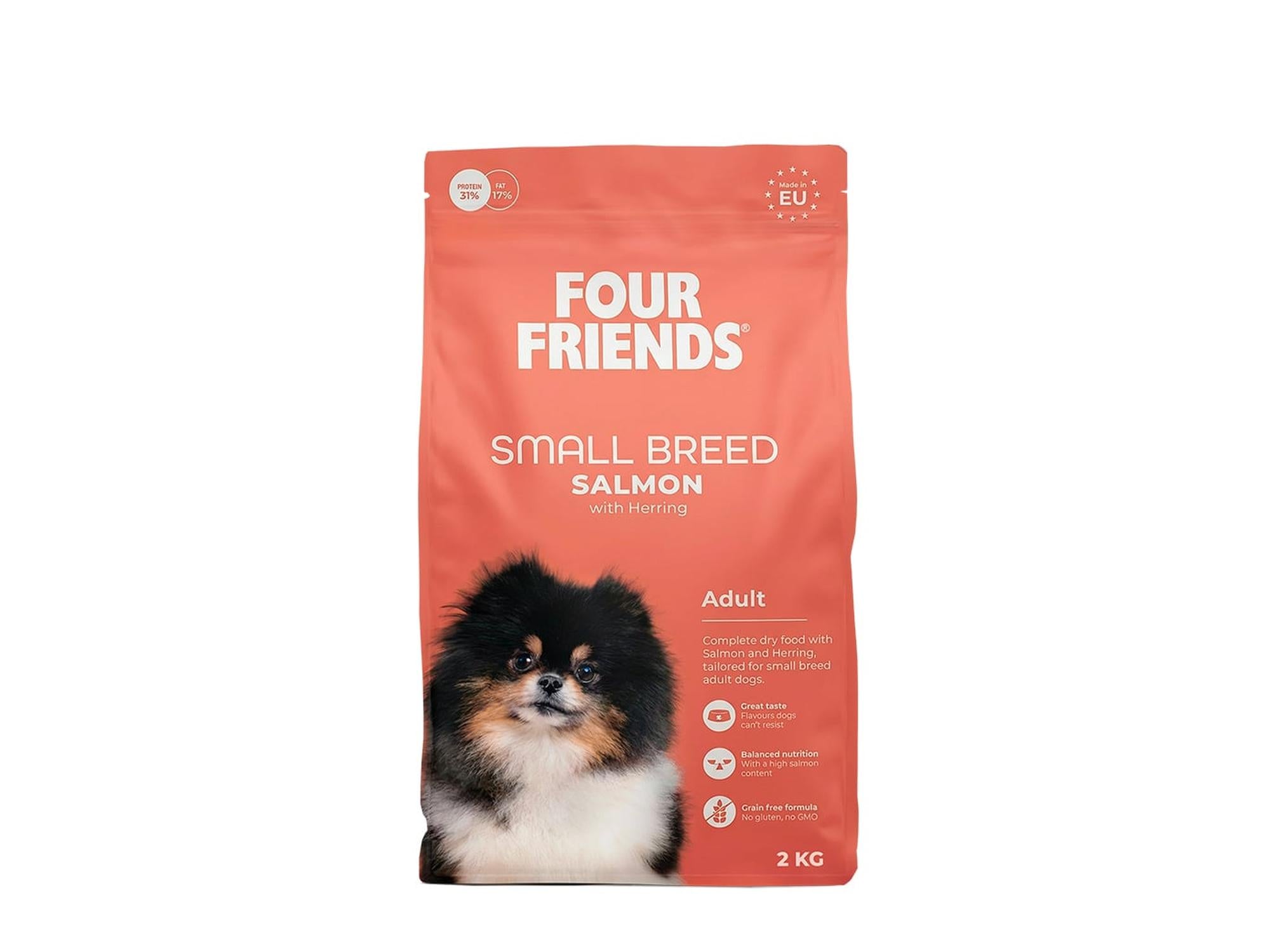 Four Friends Small Breed Salmon – kornfritt tørrfôr med laks til små hunder 2 kg