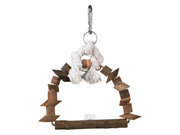 Fugleleke Huske med Tau og Treklosser Naturtre – 2 størrelser (15x20cm / 22x29cm)