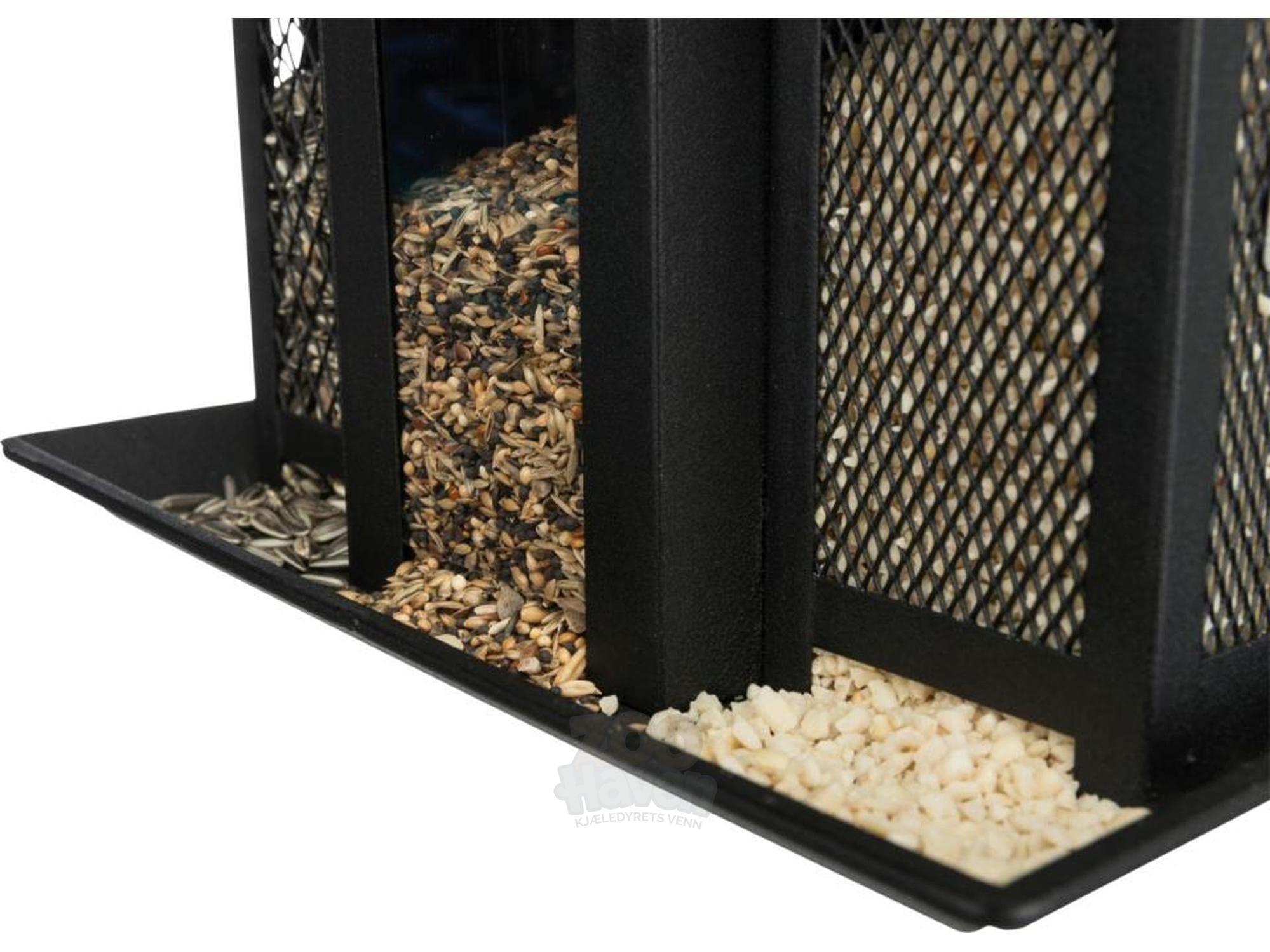 Fuglemater Villa i Metall 26x19x19 cm Sort-2
