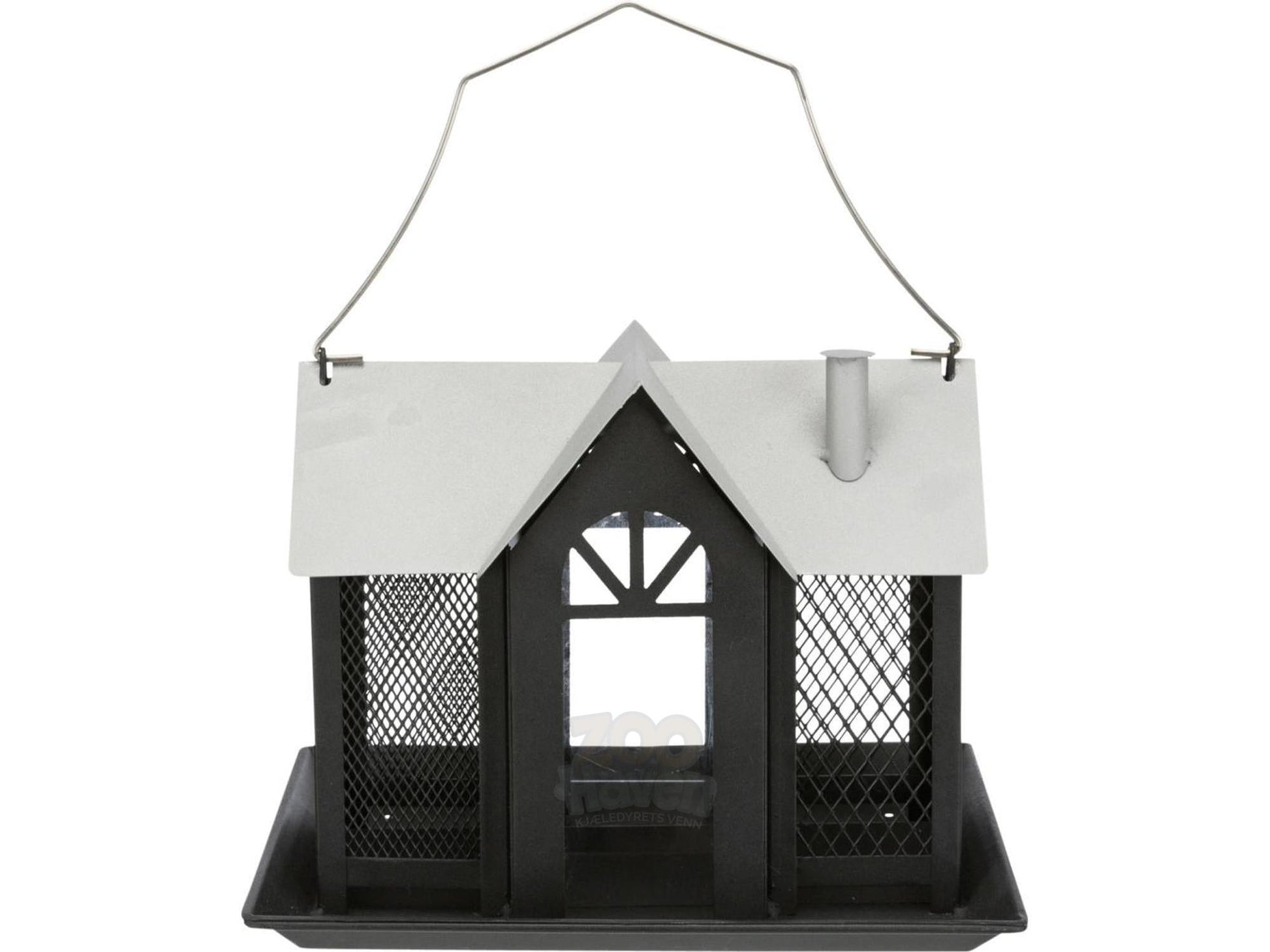 Fuglemater Villa i Metall 26x19x19 cm Sort