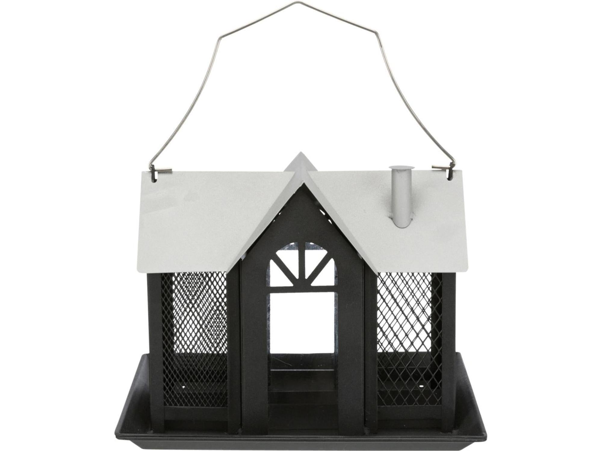 Fuglemater Villa i Metall 26x19x19 cm Sort