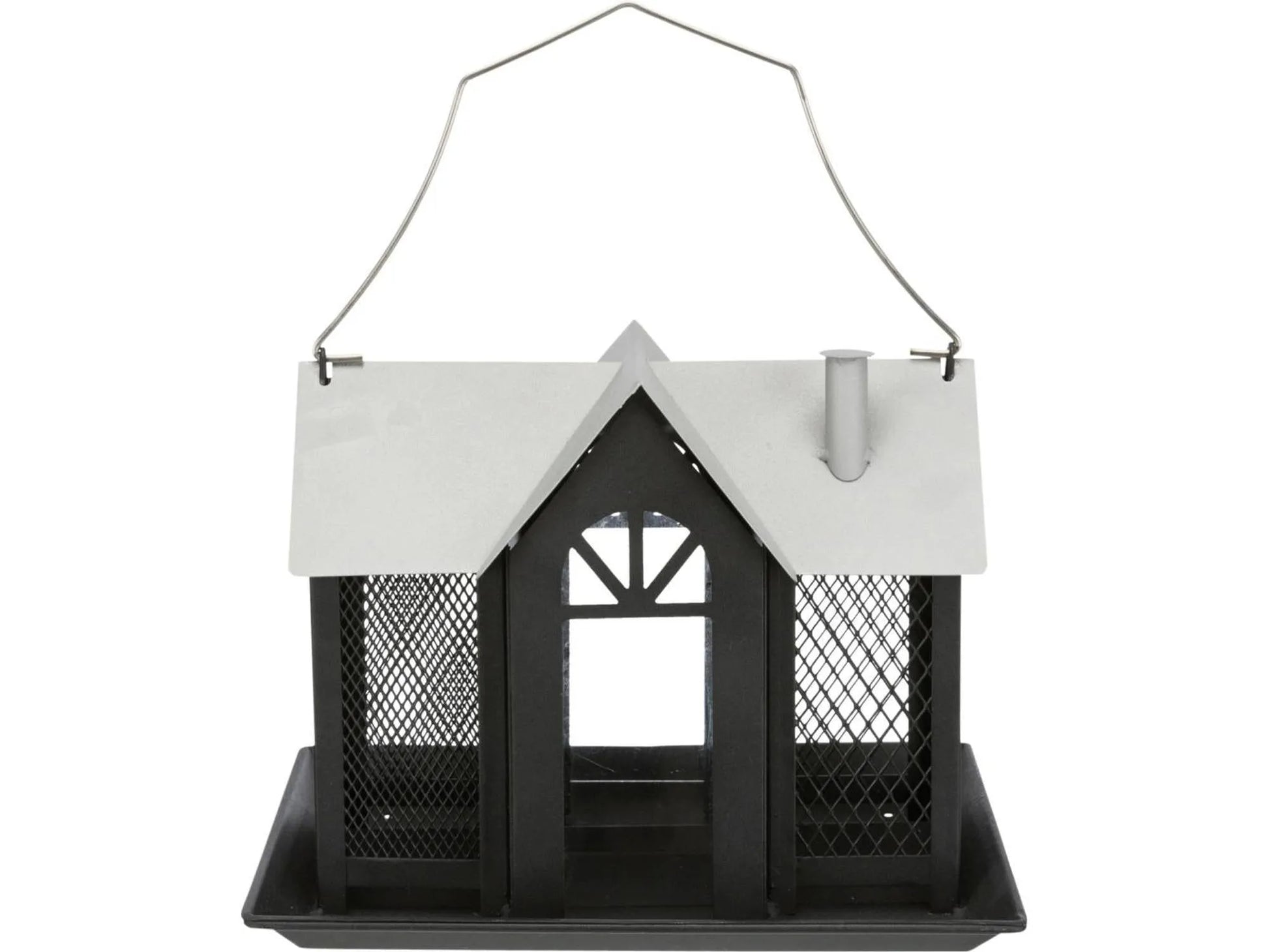 Fuglemater Villa i Metall 26x19x19 cm Sort