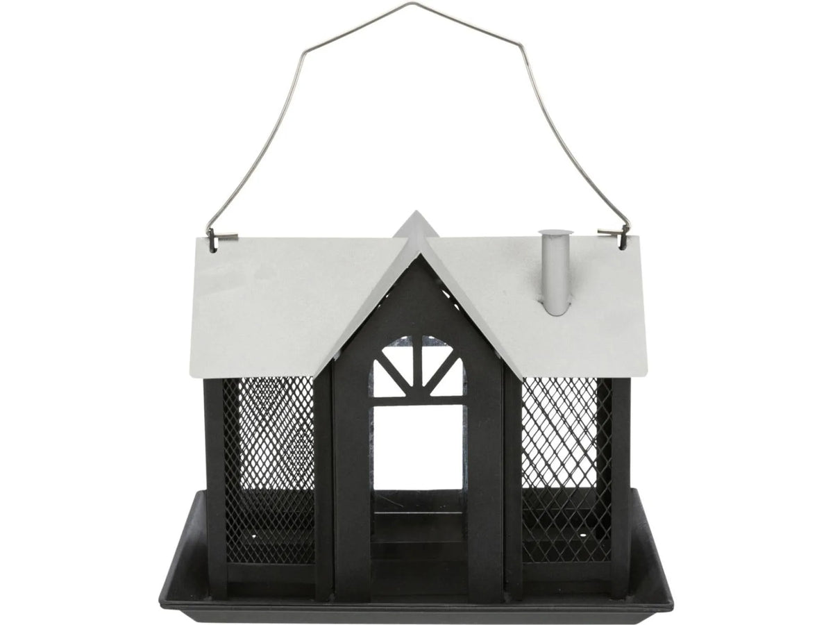 Fuglemater Villa i Metall 26x19x19 cm Sort