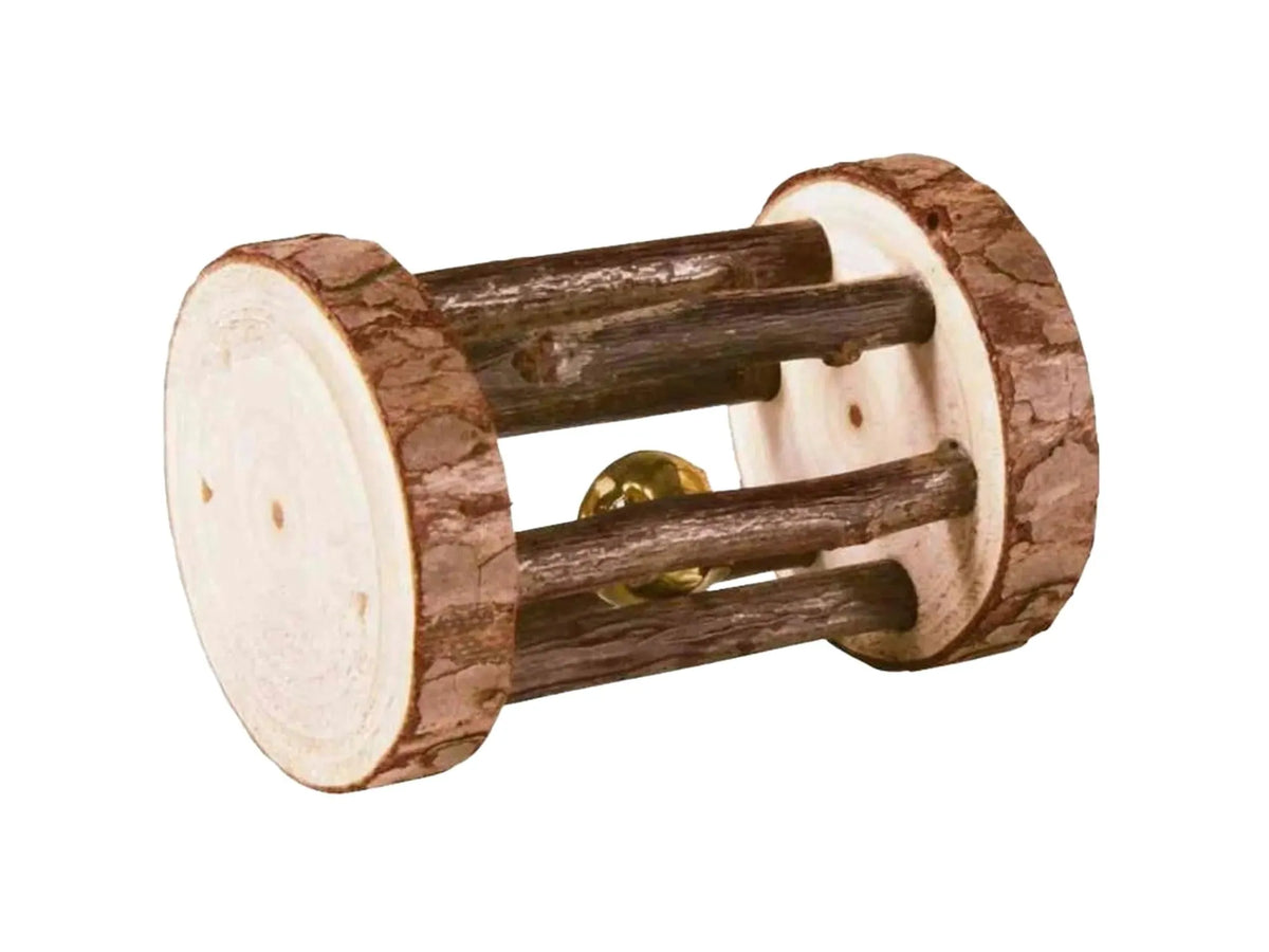 Naturlig furu gnagerleke med bjelle, 5x7cm, for smådyr.