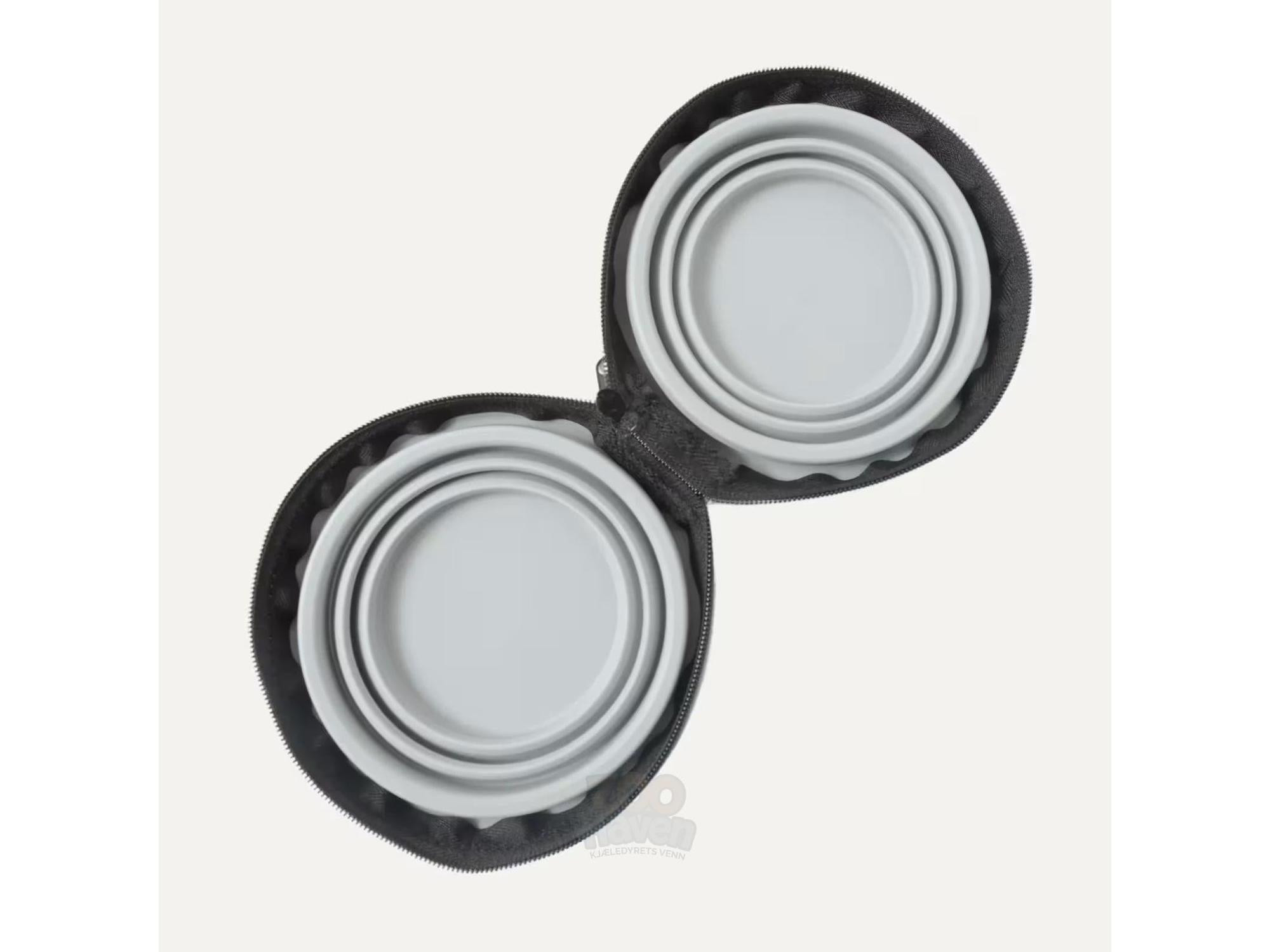 Goo Eez Sammenleggbar Dobbel Silikonskål til Hund og Katt