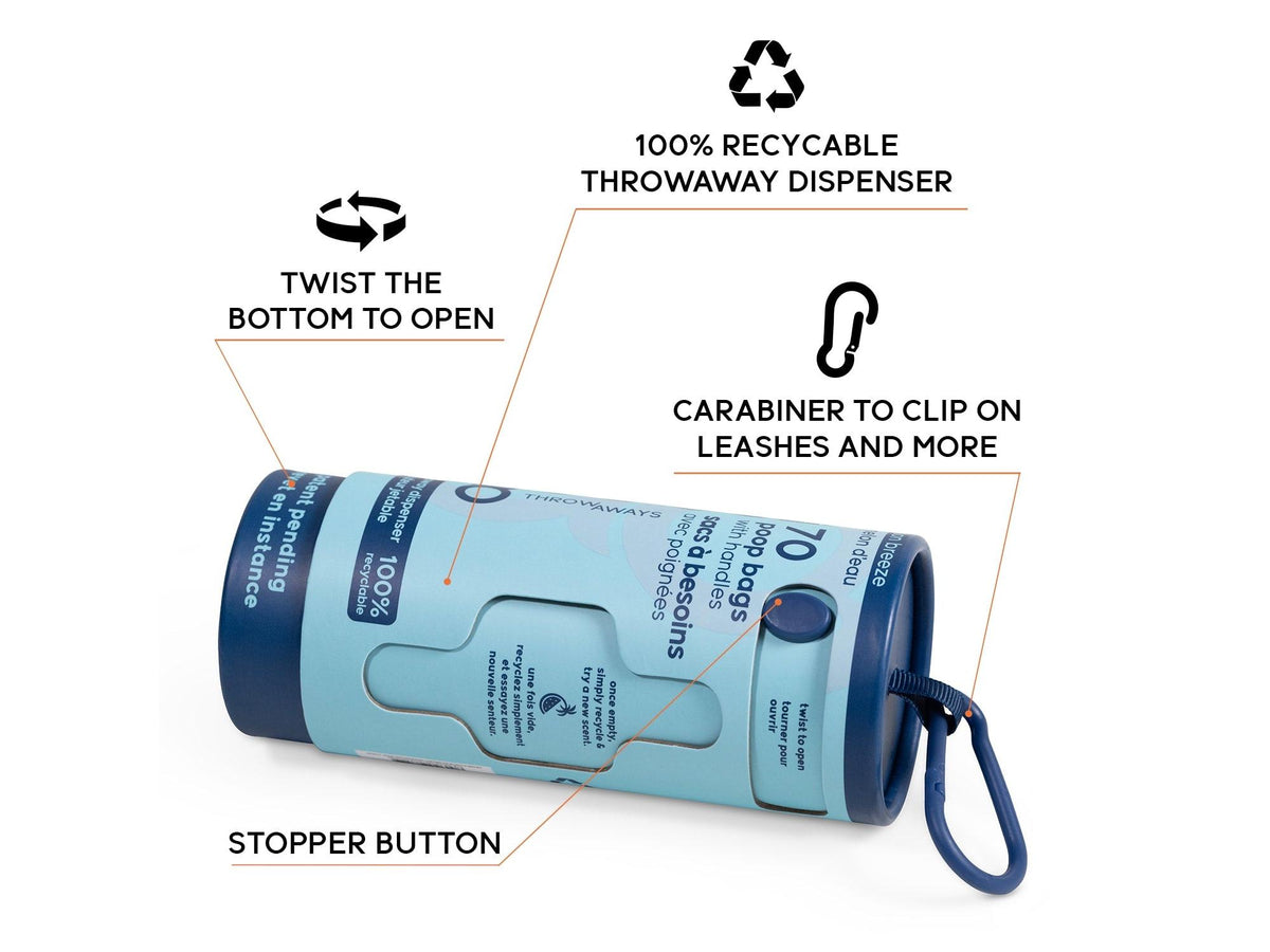Goo-eez Throwaways hundeposer med dispenser – Watermelon Breeze