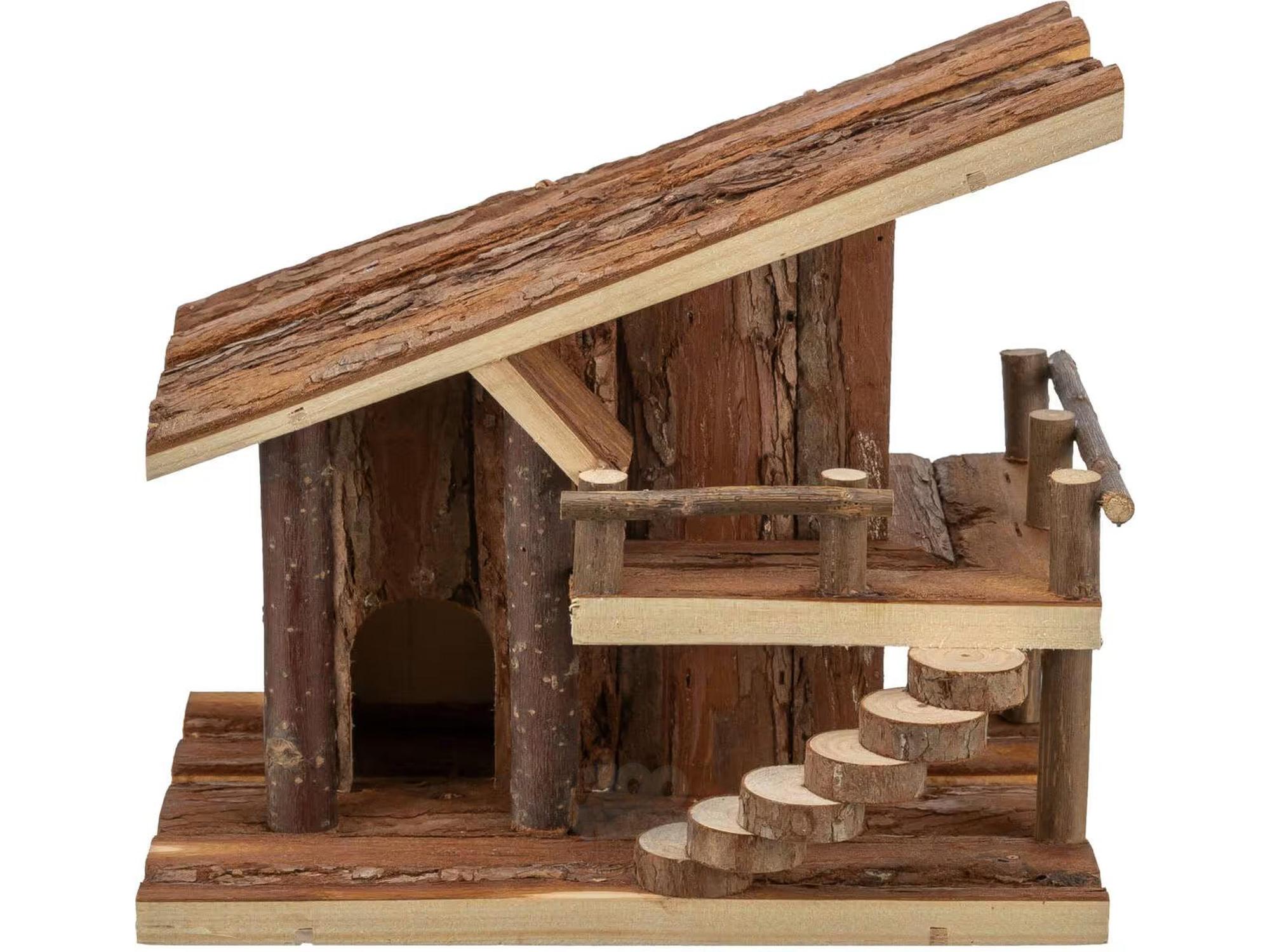 Hamsterhus Jule 25x18x21cm Furu – Trehus med platå og rampe