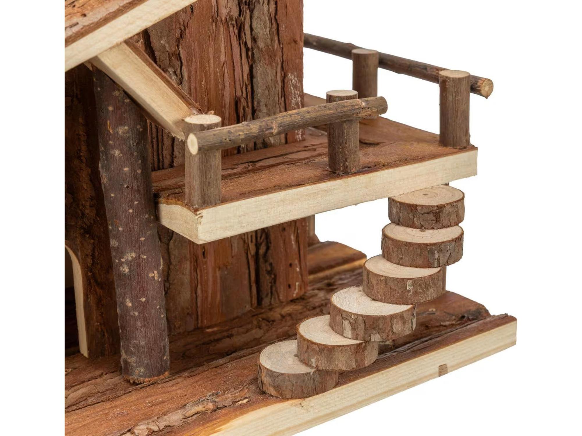 Hamsterhus Jule 25x18x21cm Furu – Trehus med platå og rampe