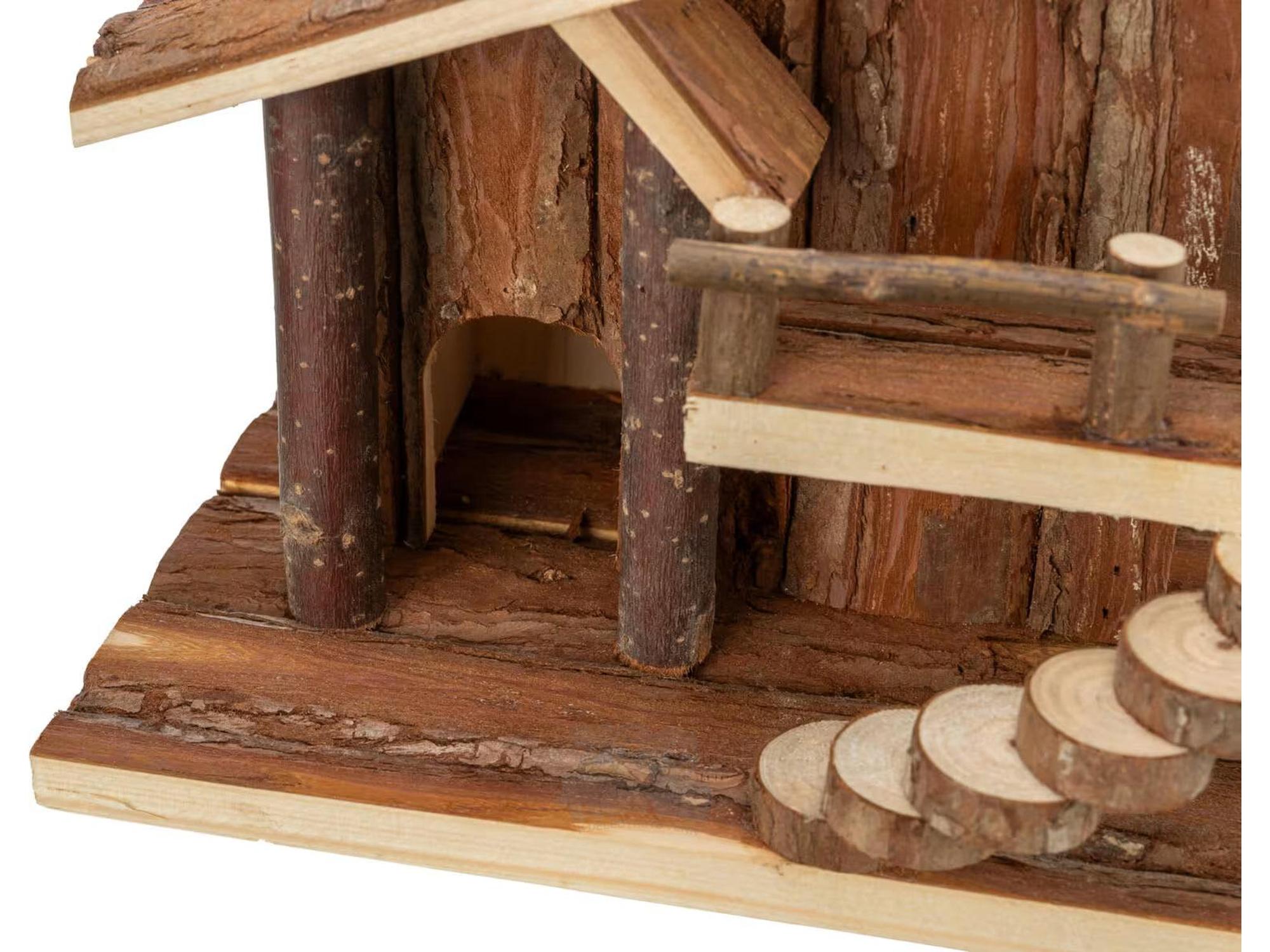 Hamsterhus Jule 25x18x21cm Furu – Trehus med platå og rampe