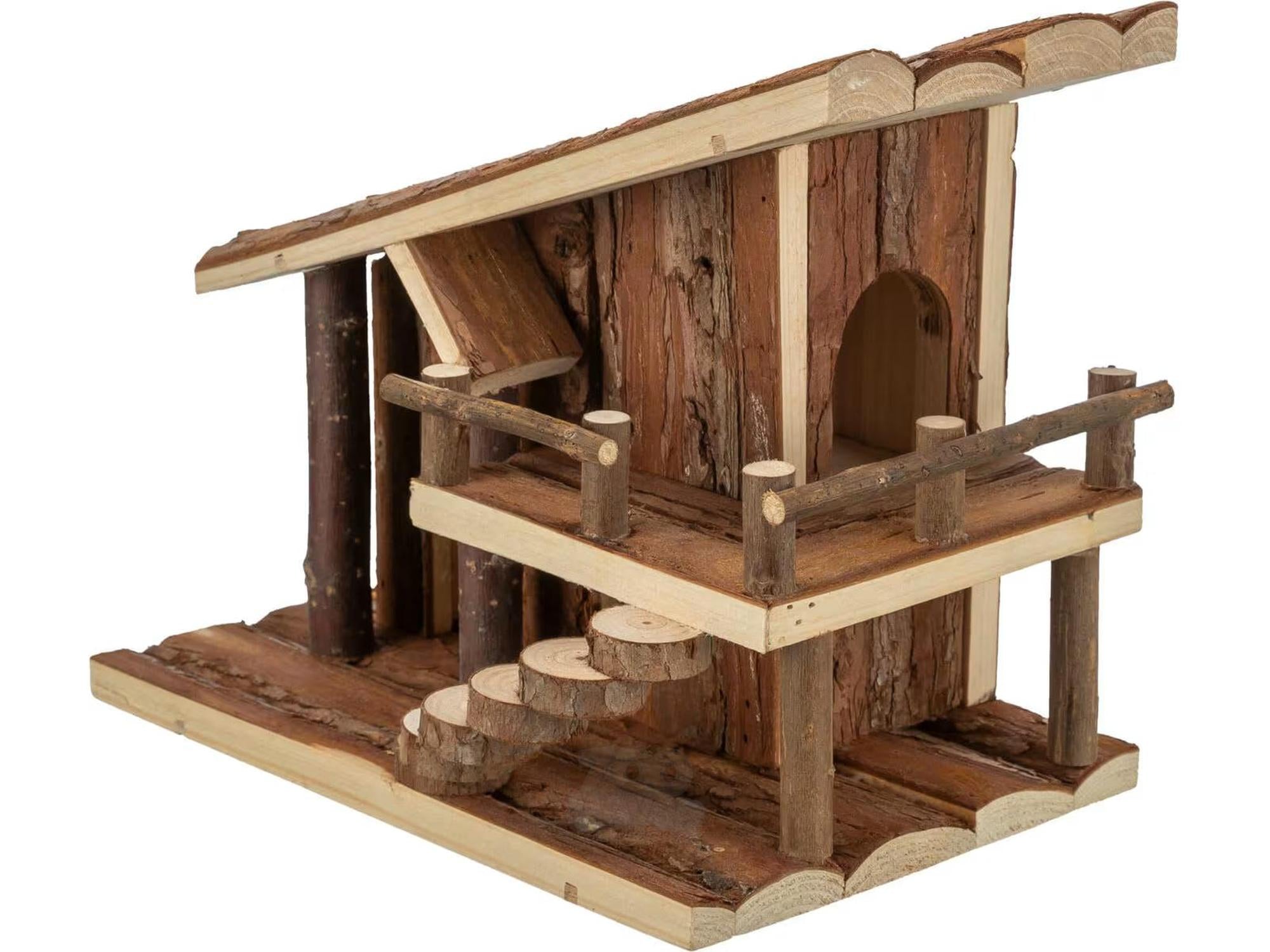 Hamsterhus Jule 25x18x21cm Furu – Trehus med platå og rampe