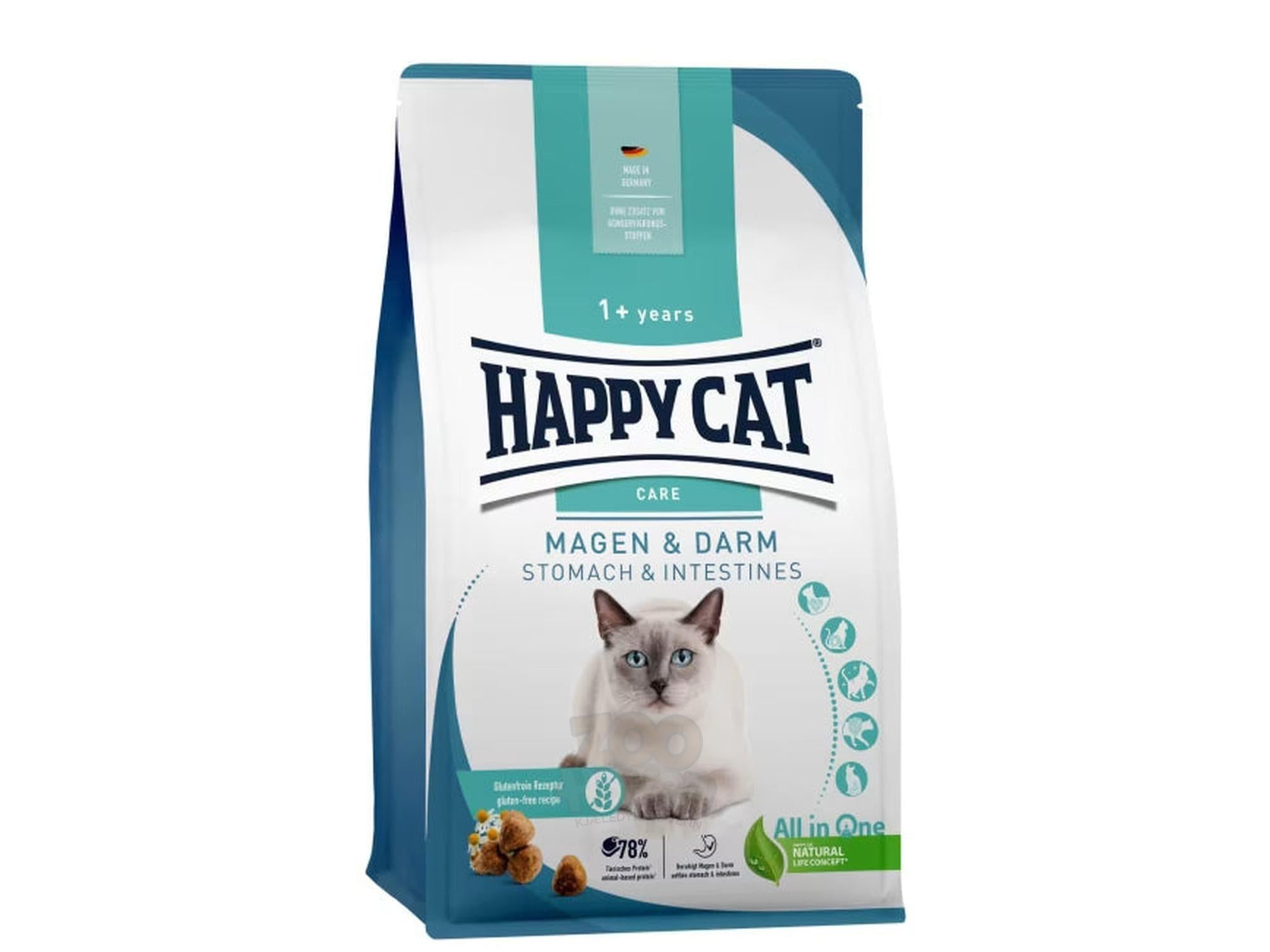 Happy Cat Care Adult Mage & Tarm 1,3kg & 4kg – Glutenfri Kattemat for Sensitiv Mage og Fordøyelse