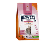 Happy Cat Junior And kornfritt tørrfôr for unge katter, 4-12 måneder, med and og gulrot.