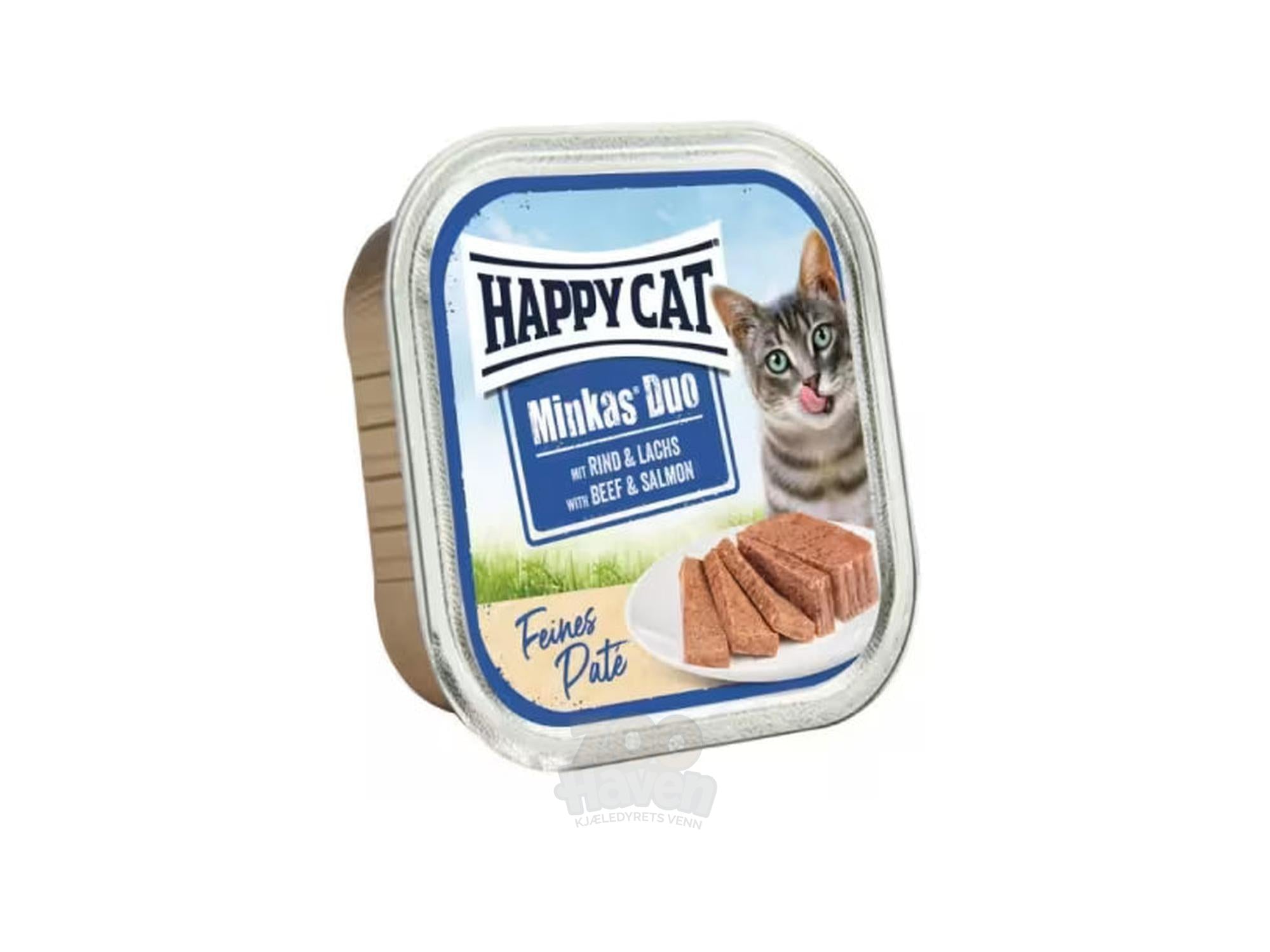 Happy Cat Minkas Duo Menu Okse & Laks Paté 16 x 100g