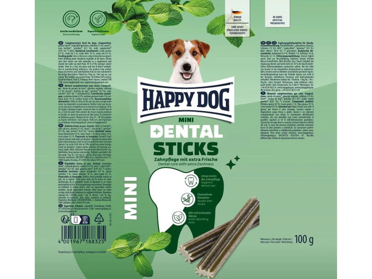 Happy Dog Dental Snacks Sticks Mini 100g Tannpleiegodbiter
