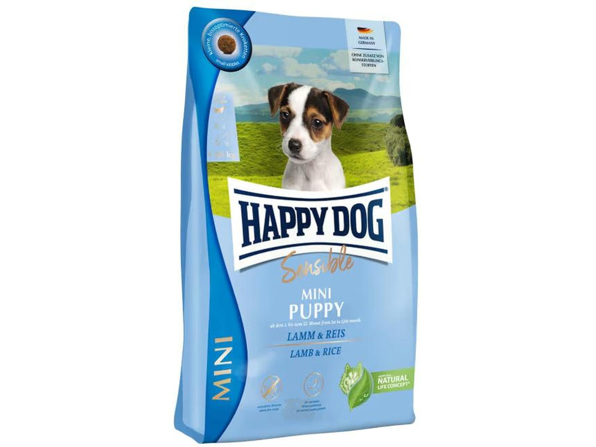 Happy Dog Sensible Mini Puppy Lam & Ris  (800g + 4kg)
