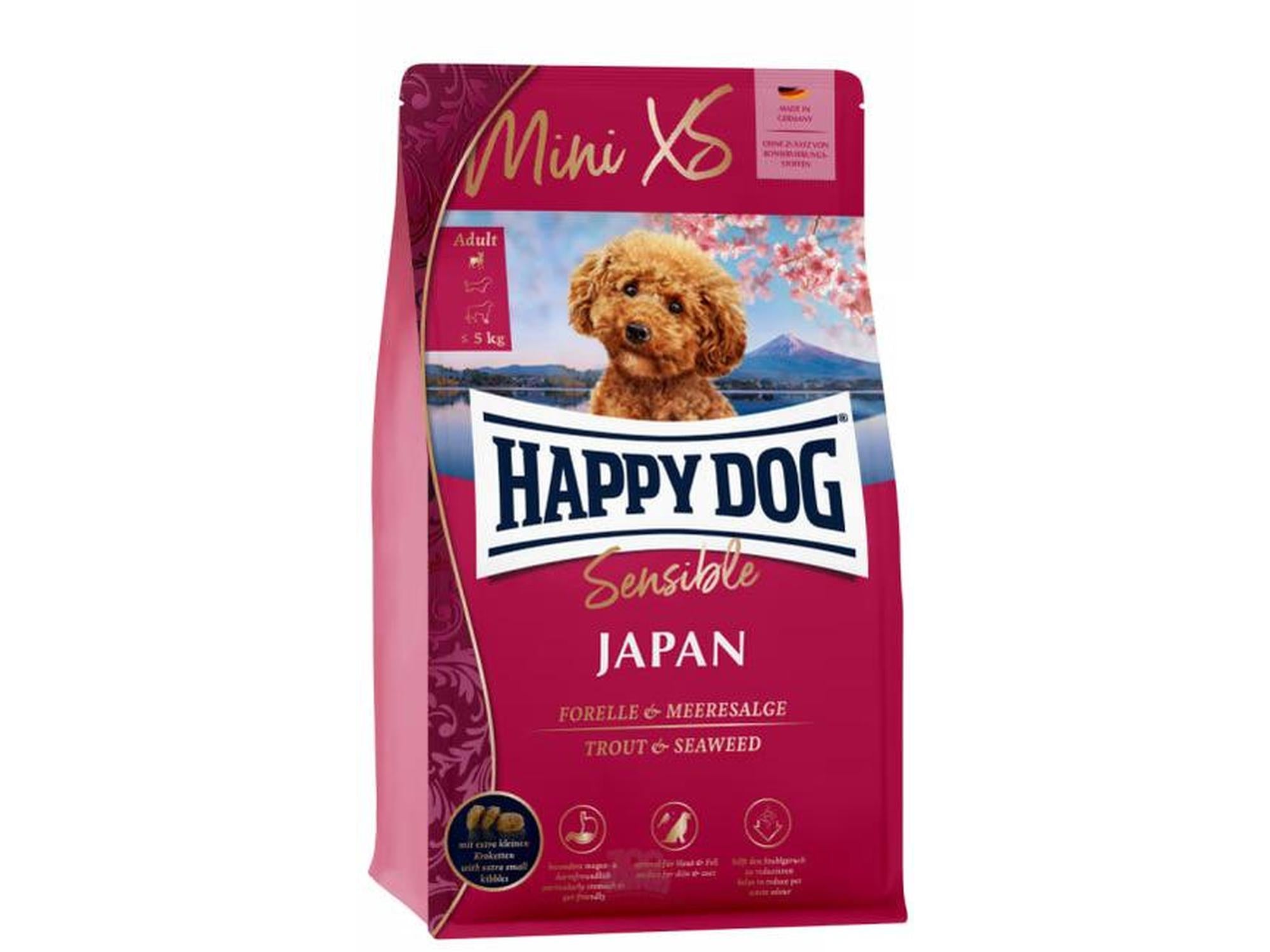 Happy Dog Sensible Mini XS Japan M/Ørret, Kylling & Tang  (300g / 1,3kg)