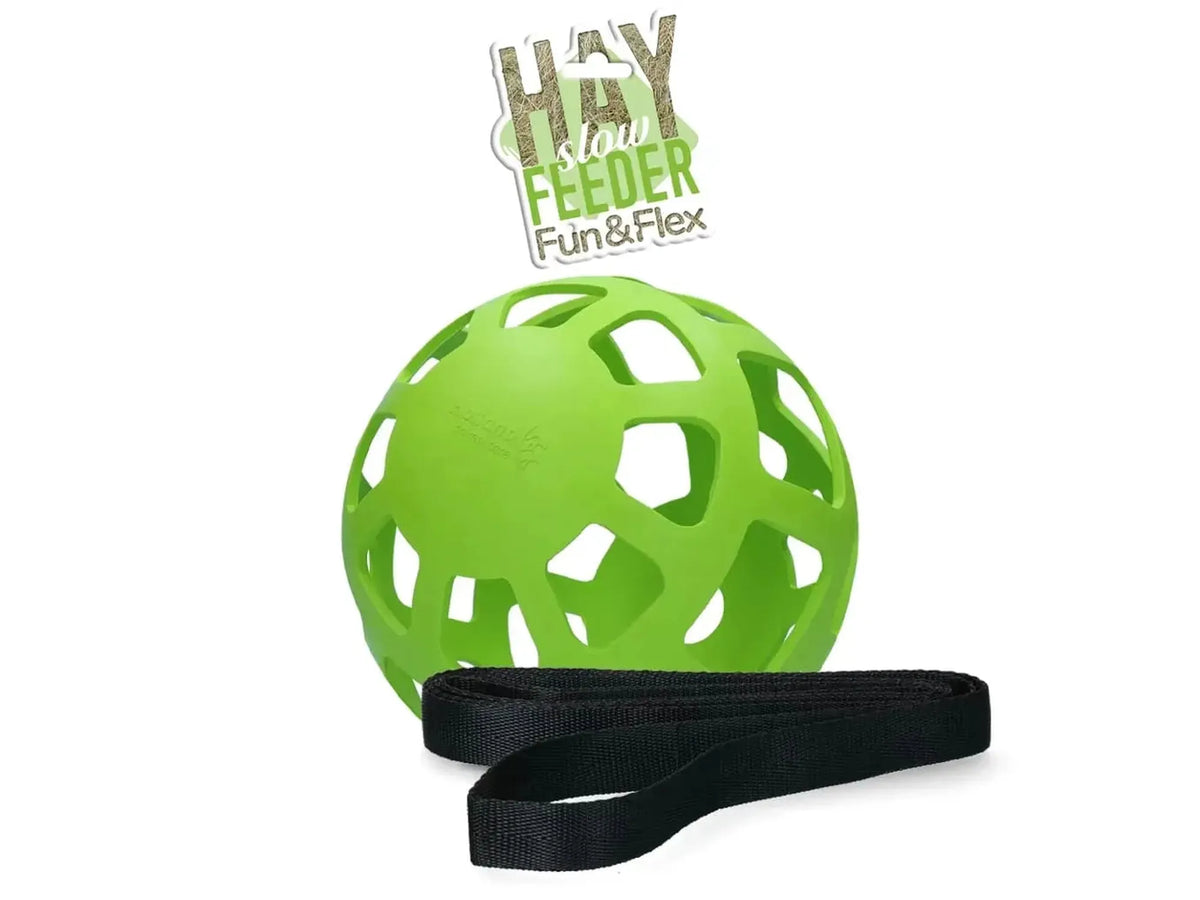 Hay Slowfeeder Fun and Flex Høyleke i Naturgummi 22 cm – Ball Grønn
