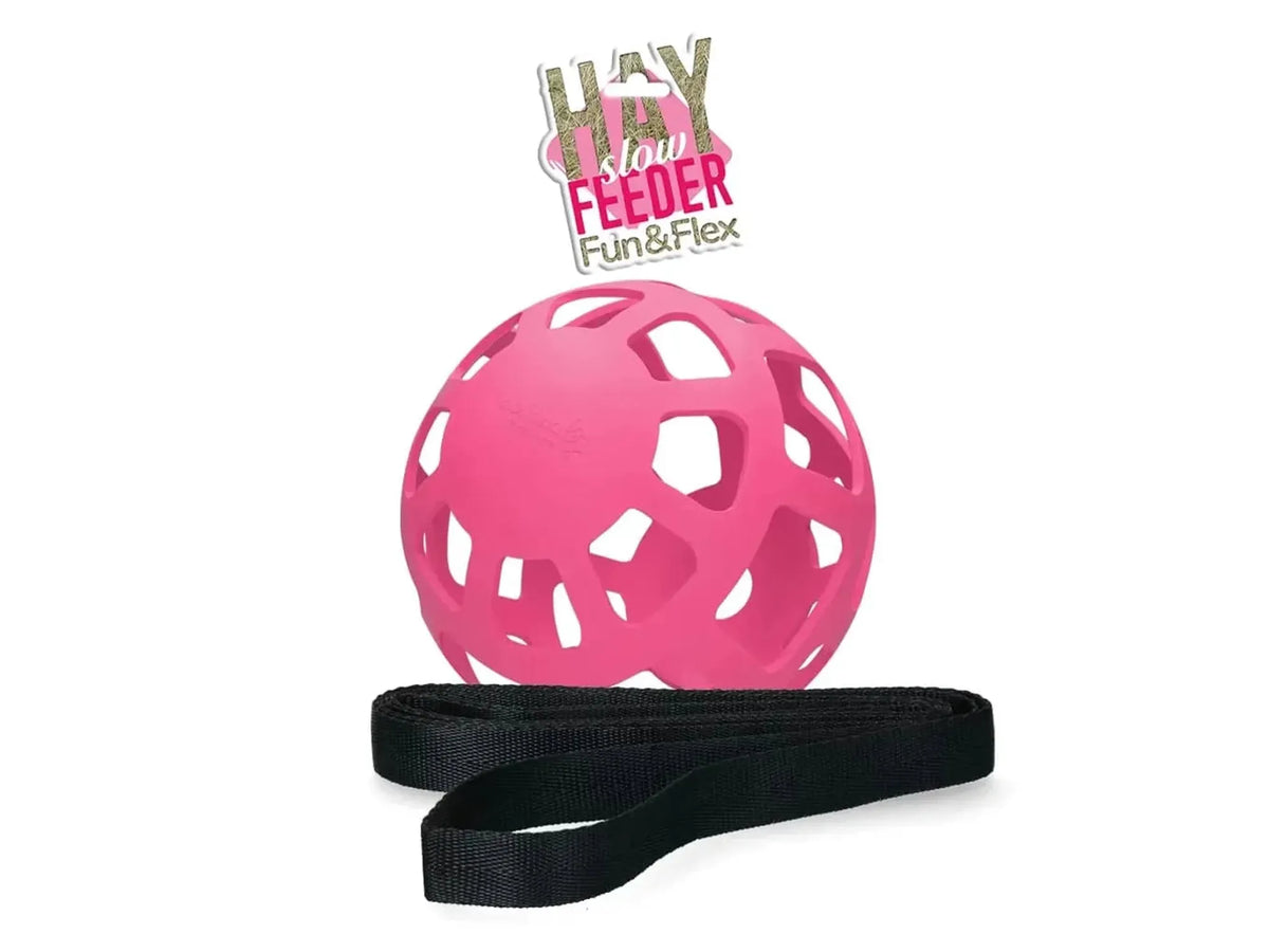 Hay Slowfeeder Fun and Flex Høyleke i Naturgummi 22 cm – Ball Rosa
