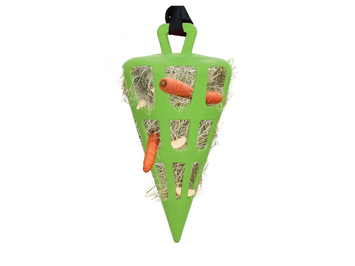 Hay Slowfeeder Fun and Flex Høyleke i Naturgummi 22 cm – Gulrot Grønn