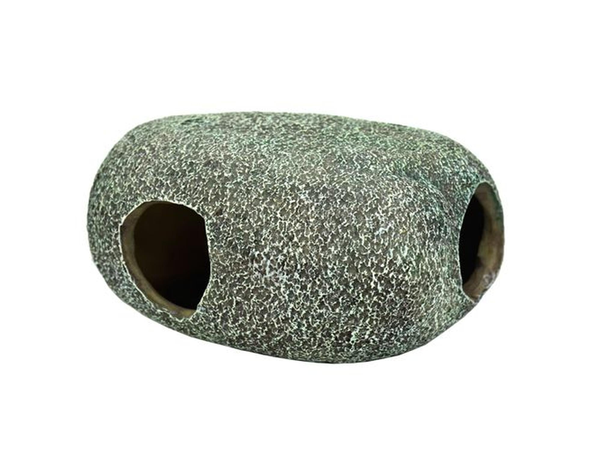 Grå Hobby Marble Cave katteleke, 12cm, med flere innganger og teksturert steindesign.