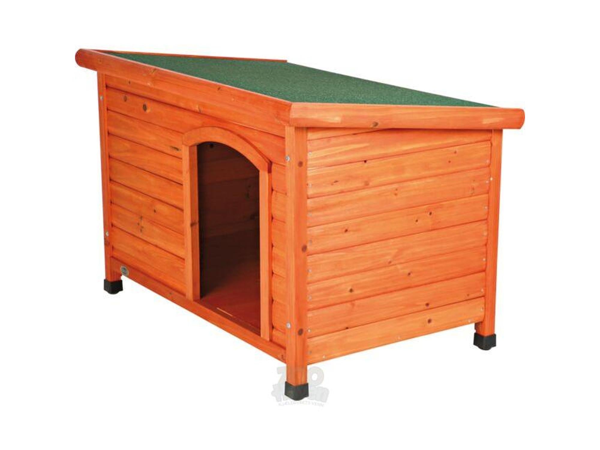 Hundehus Classic i Tre med Flatt Tak – Brun