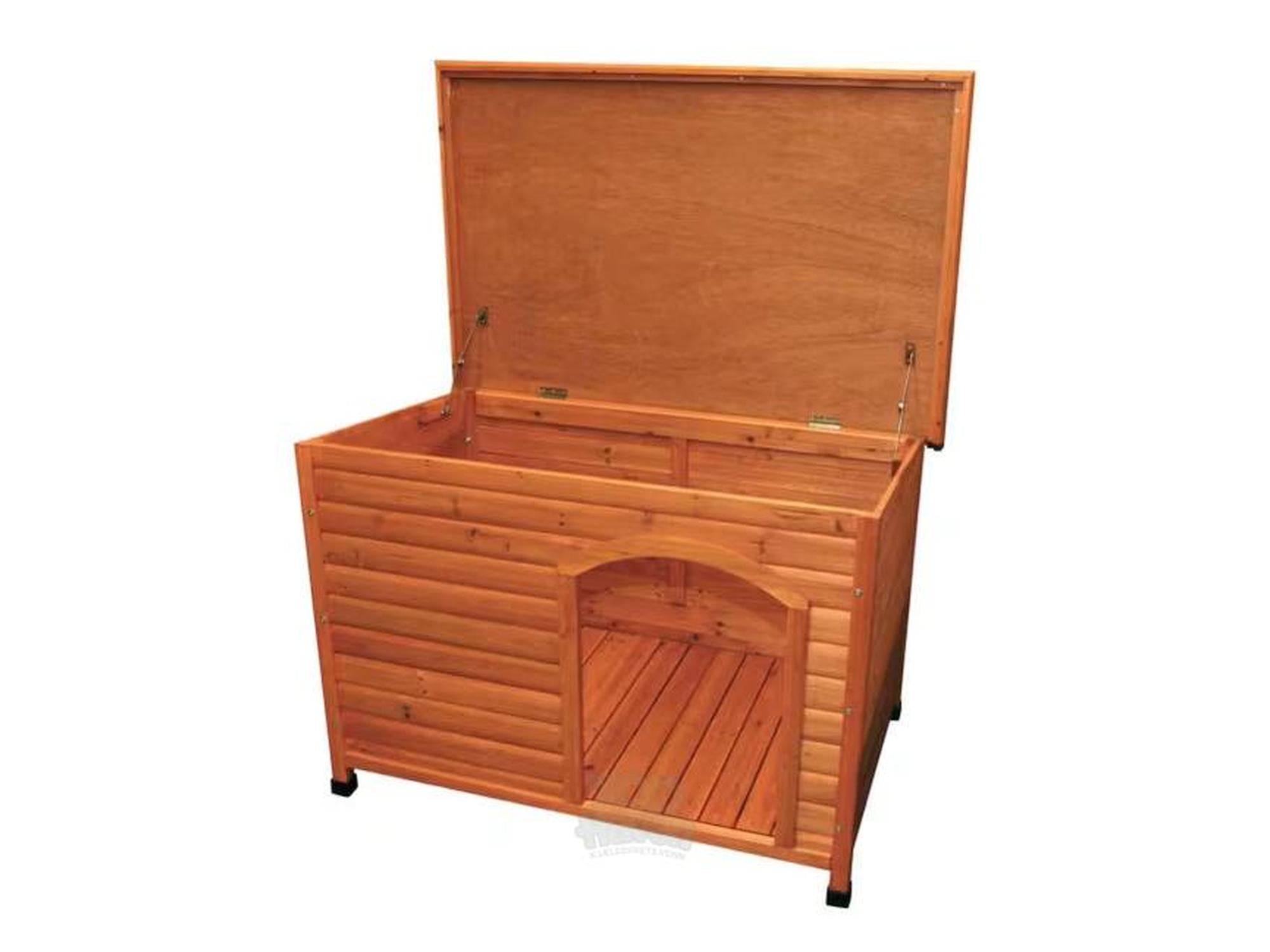 Hundehus Classic i Tre med Flatt Tak – Brun