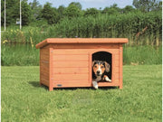 Hundehus Classic i Tre med Flatt Tak – Brun